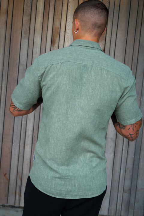 ONLY & SONS Caiden SS Linen Shirt Swamp