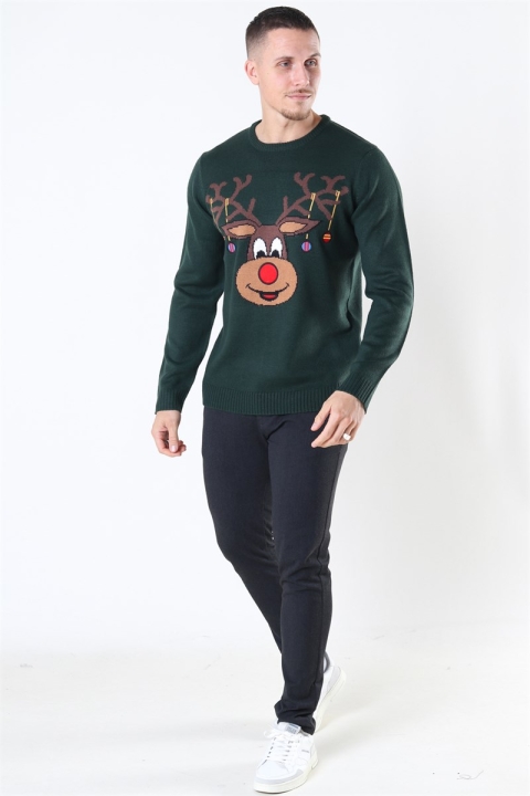 Only & Sons Xmas 7 Funny Front Badge Tricot Pine Grove
