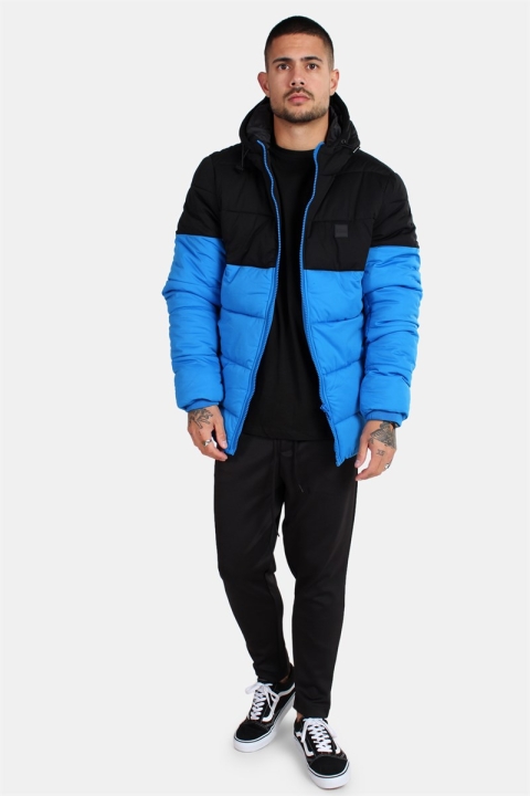 Urban Classics TB2425 Hooded 2-Tone Puffer Veste Bright Blue/Black