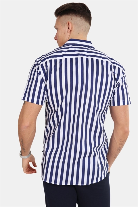 Kronstadt Cuba S/S Gr.78 Chemises White/Dark Blue