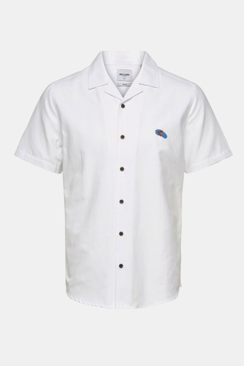 Only & Sons Travis SS Reverse Thin Oxford Chemises White
