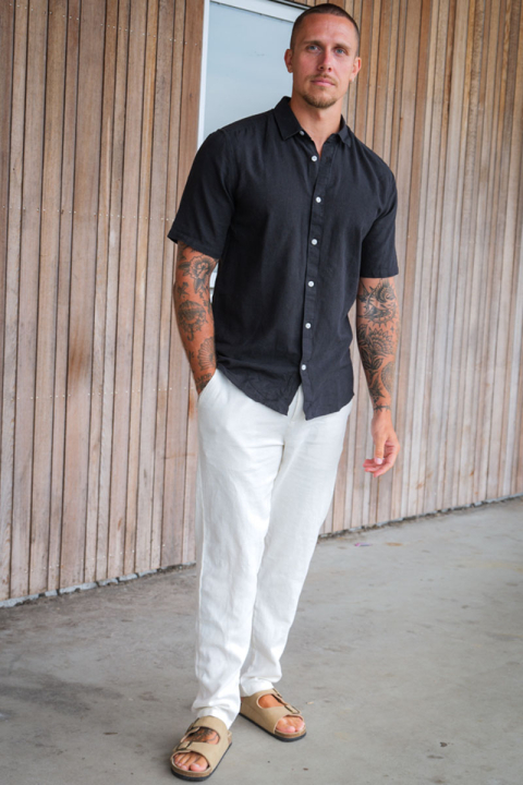 ONLY & SONS Caiden SS Linen Shirt Black