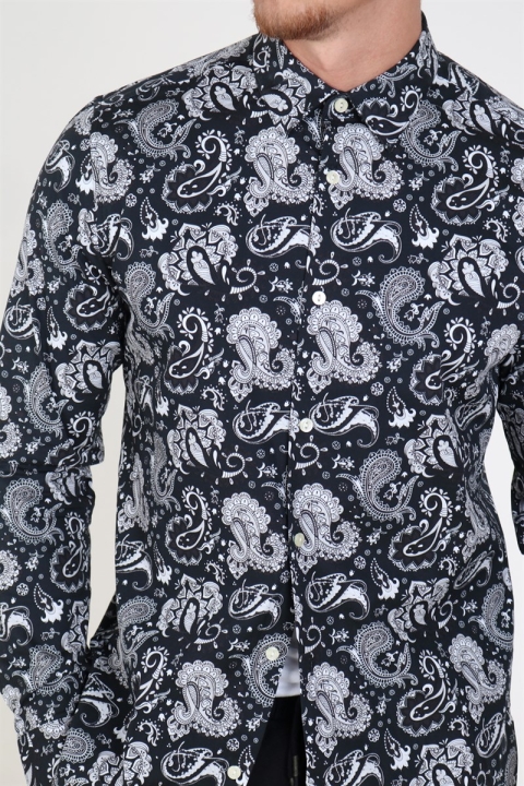Only & Sons Frederik L/S Paisley Stretch Chemises Black