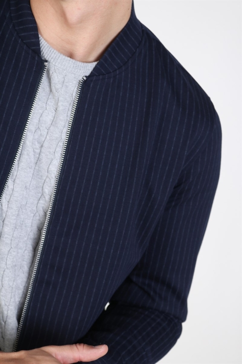Clean Cut Milano Pinstripe Veste Navy