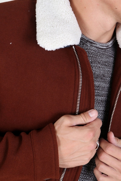 Jack & Jones Magnus Uld Bomber Veste Cappuccino