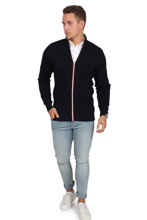 Kronstadt Erik Zip Tricot Navy/Orange