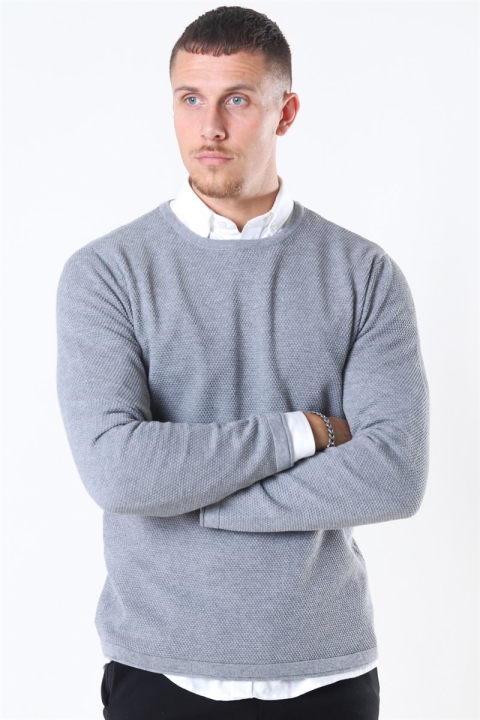 Only & Sons Panter Life Crew Tricot Medium Grey Melange
