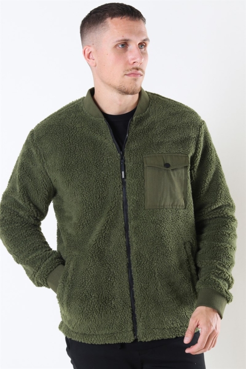 Solid Lon Bomber Veste Forest Night
