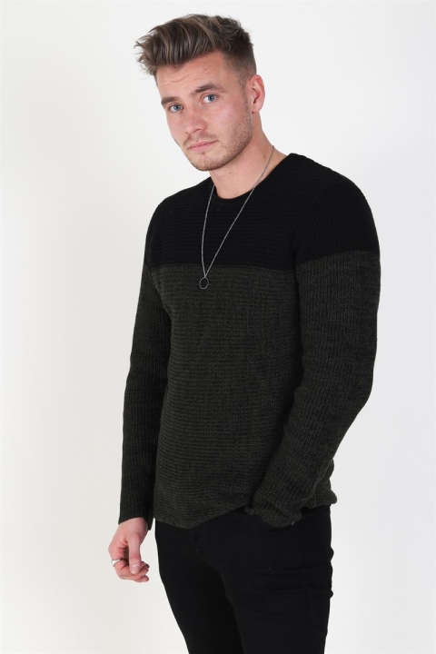 Only & Sons Sato 5 Colorblock Crew Neck Tricot Rosin