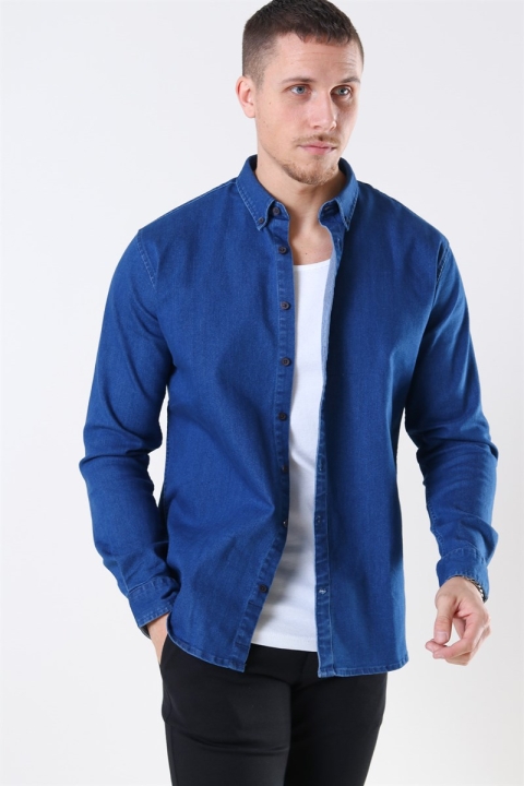 Kronstadt Johan Denim Chemises Dark Blue