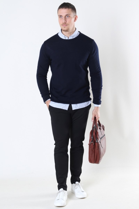 Clean Cut Copenhagen Merino Wool Crew Tricot Navy