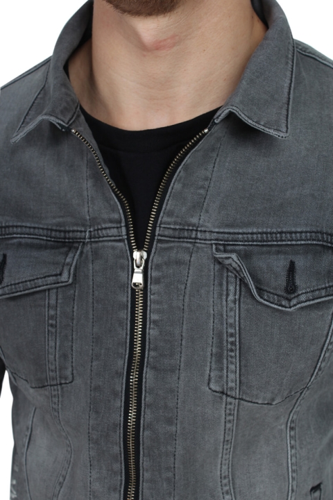 Just Junkies Barry Zip Denim Veste Frost Grey