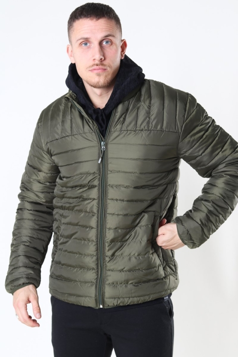 Only & Sons Paul Quilted Highneck Veste Olive Night