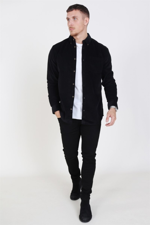 Only & Sons Georg Solid Corduroy Chemises Black