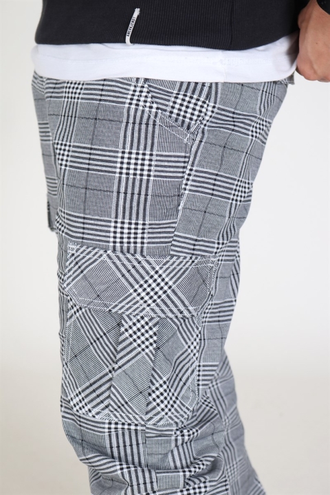Urban Classics Glencheck Cargo Pantalon White/Black