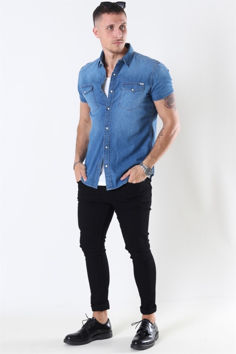 Jack & Jones Sheridan Chemises S/S Medium Blue Denim