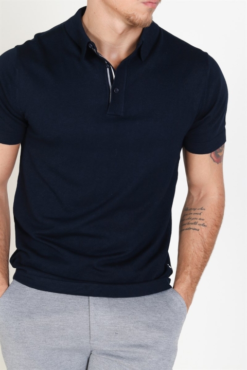 Tailored & Originals Mont Polo SS Tricot Insignia Blue 
