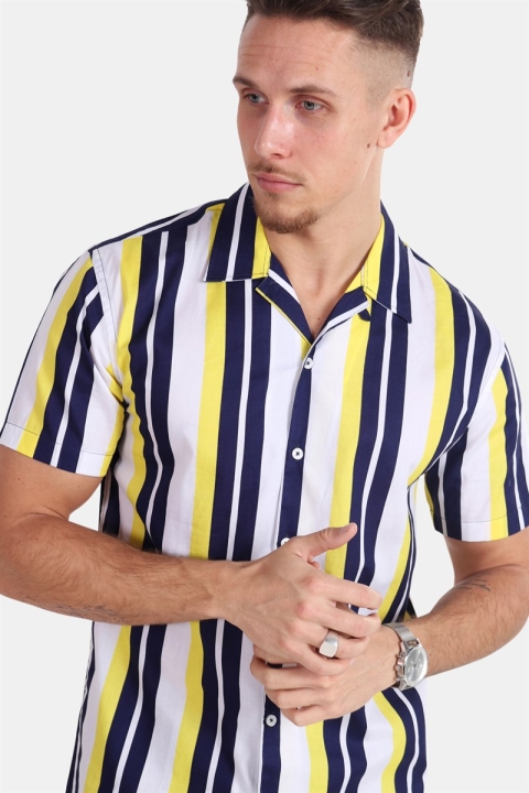 Kronstadt Cuba S/S Gr. 76 Chemises White/Yellow/Navy
