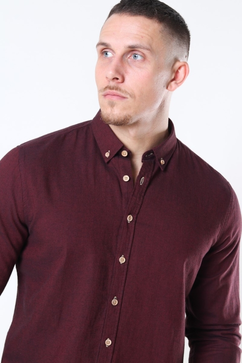 Kronstadt Johan Diego Cotton Chemises Bordeaux Mel