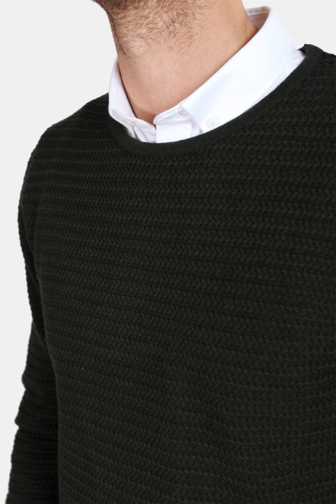 Clean Cut Aberdeen Crew Neck Tricot Dark Green Melange