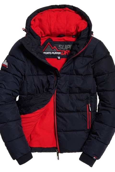 Superdry Sports Puffer Veste Navy/Bright Red