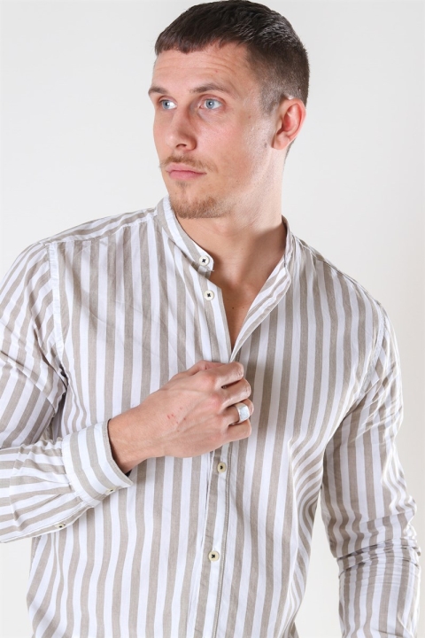 Only & Sons Matthew LS Stripe Manderine Chemises Chinchilla