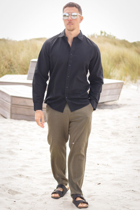 Selected Slim Sun Linen Shirt LS Black