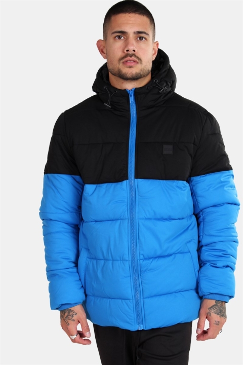 Urban Classics TB2425 Hooded 2-Tone Puffer Veste Bright Blue/Black