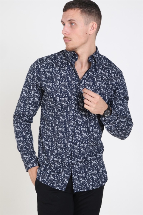 Jack & Jones Focus Paisley Chemises Navy Blazer