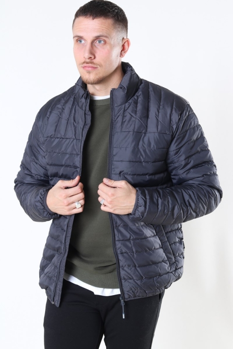 Only & Sons Paul Quilted Highneck Veste Grey Pinstripe
