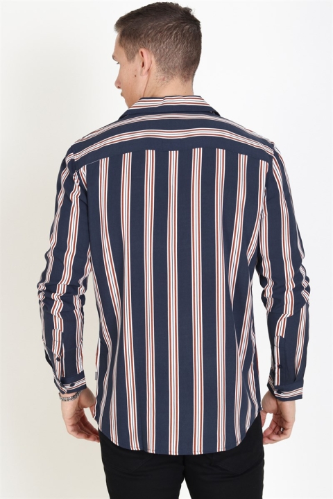 Solid Harris LS Cuba Stripe Chemises Inginia Blue