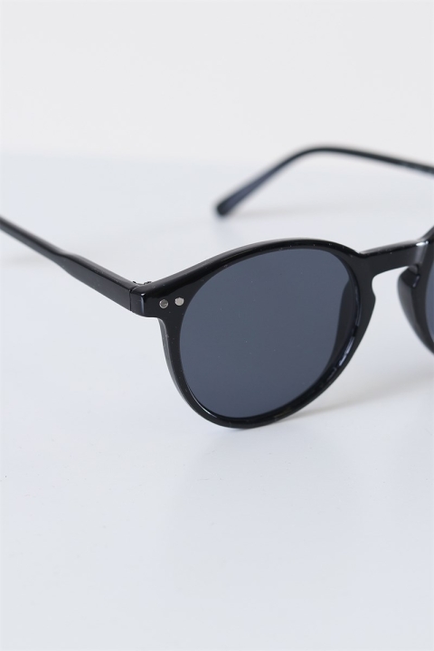 Fashion 1381 Panto Black des lunettes de soleil Grey Lens