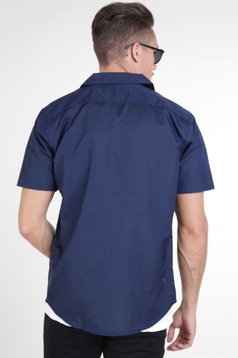 Only & Sons Travis SS Reverse Thin Oxford Chemises Dress Blues