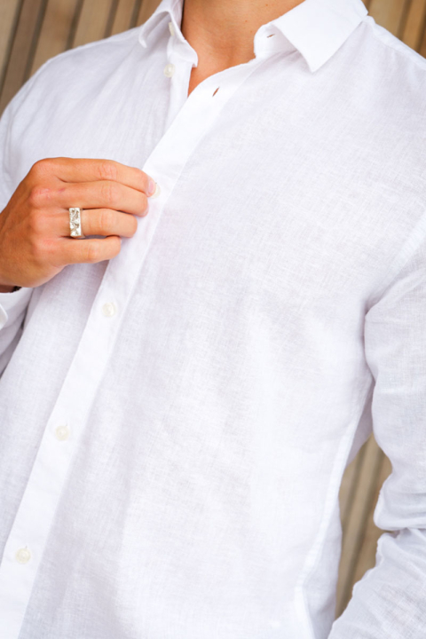 ONLY & SONS Caiden LS Linen Shirt  White