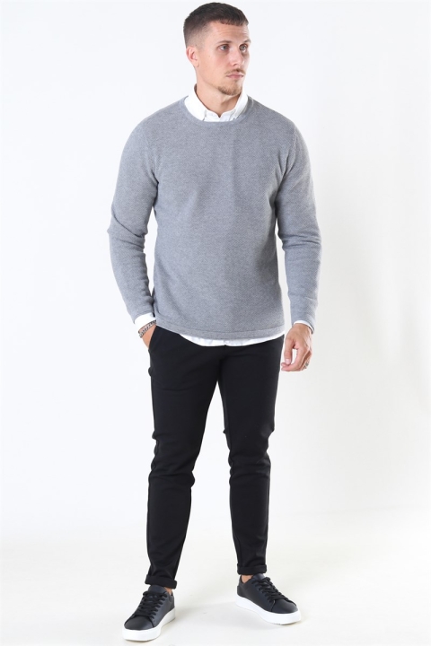 Only & Sons Panter Life Crew Tricot Medium Grey Melange