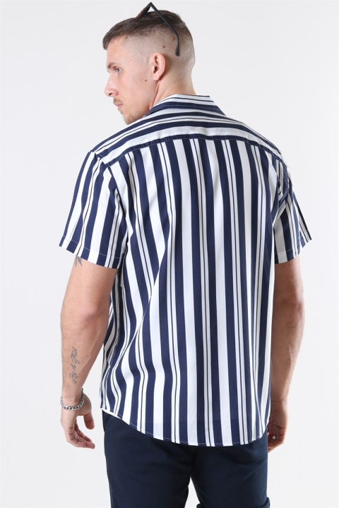 Clean Cut Bowling 6 SS Chemises White/Navy