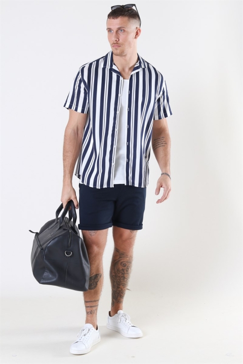 Clean Cut Bowling 6 SS Chemises White/Navy