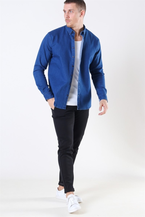 Kronstadt Johan Denim Chemises Dark Blue