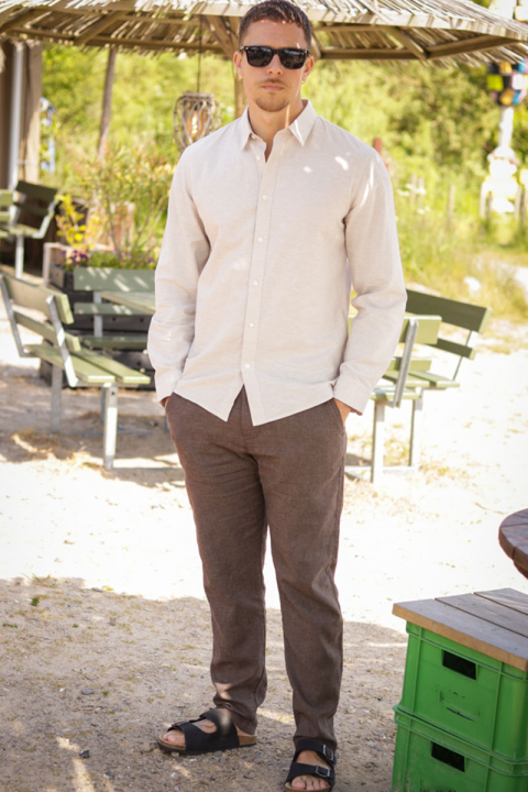 Selected Brody Linen Pants Chocolate Torte