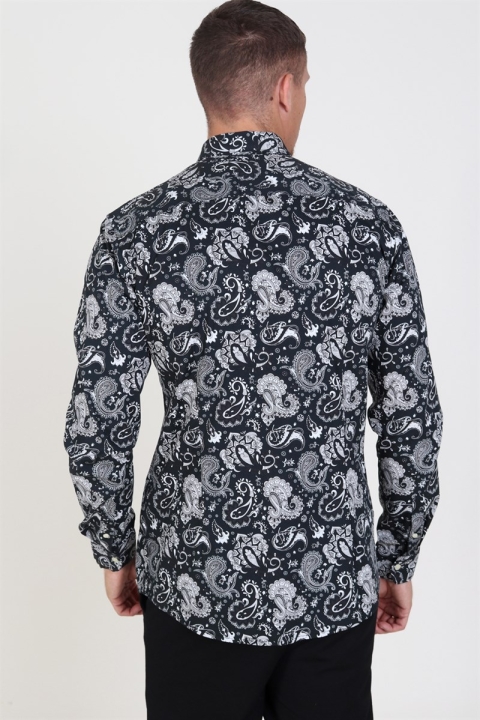 Only & Sons Frederik L/S Paisley Stretch Chemises Black