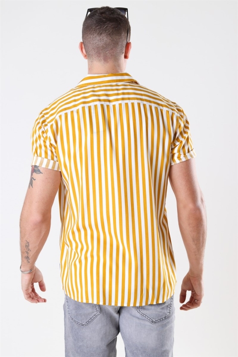 Only & Sons Wayne Striped Viscose Chemises Golden Spice