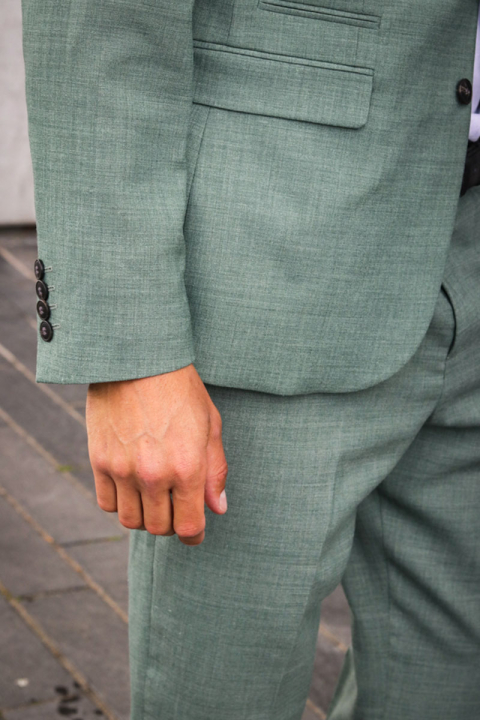 Selected SLIM OASIS LINEN BLAZER Light Green Melange