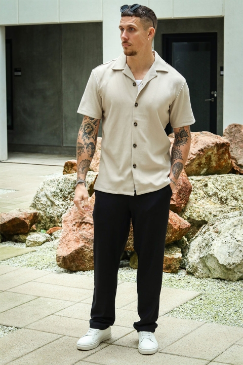 Selected Relax Plisse Resort SS Shirt Pure Cashmere