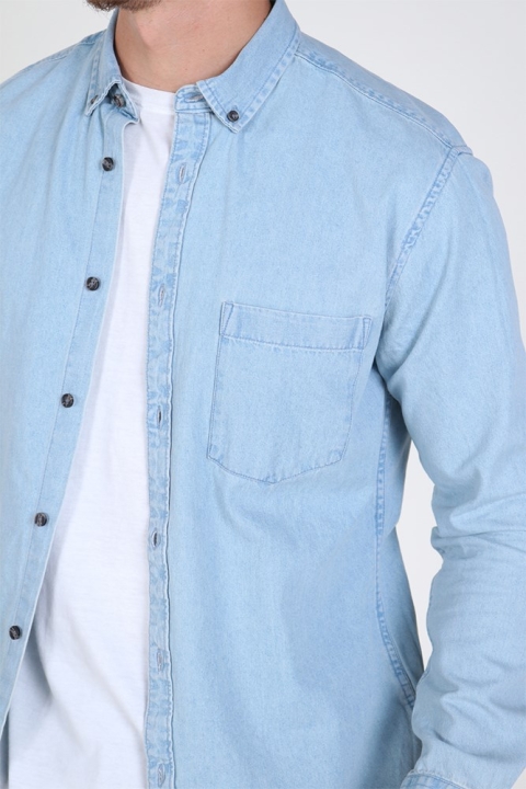 Only & Sons Basic Denim Chemises Light Blue Denim