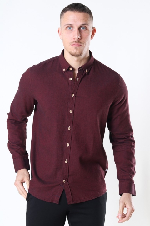 Kronstadt Johan Diego Cotton Chemises Bordeaux Mel