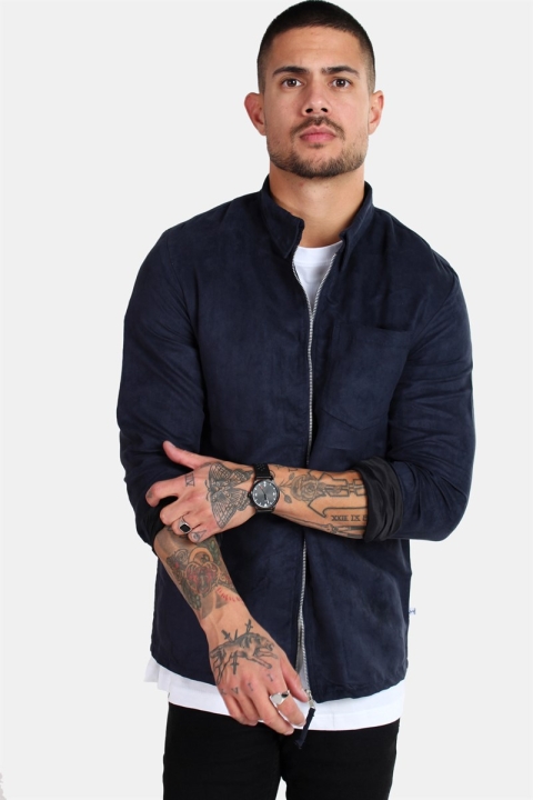Kronstadt Johan Zip Suede Chemises Navy