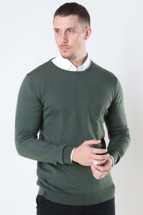 Clean Cut Copenhagen Merino Wool Crew Tricot Army Melange