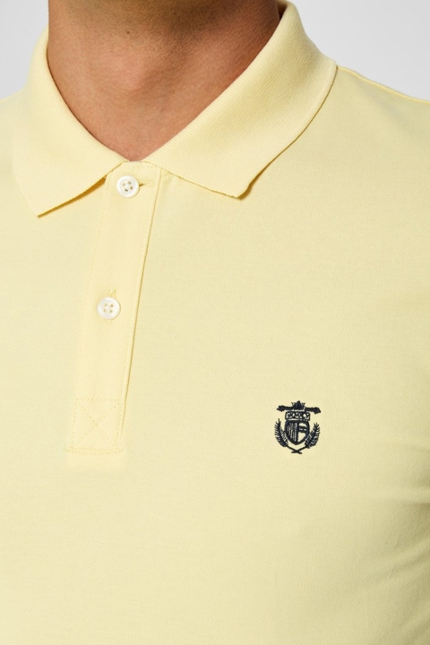 Selected Aro S/S Embroidery Polo Chemises W Noos Mellow Yellow