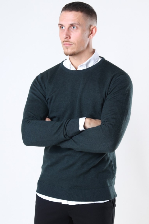 Clean Cut Copenhagen Merino Wool Crew Tricot Bottle Green
