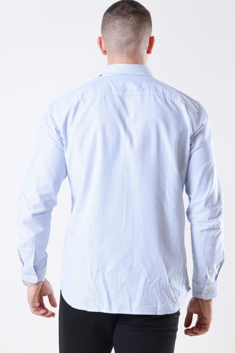 Selected Collect Chemises White/Light Blue Stripe